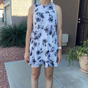 Lush black/white floral mini dress